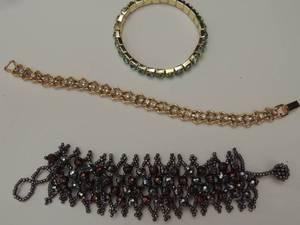 lot 177 image: 3 bejeweled bracelets