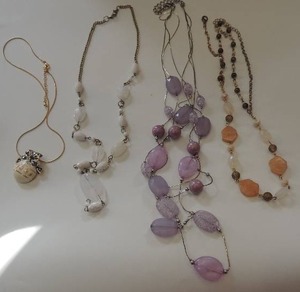 lot 175 image: 3 necklaces and one with matching earrings