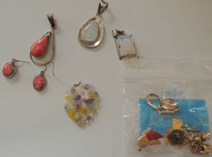 lot 167 image: pins, 1 matching set earrings, pendants and more