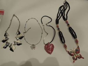 lot 182 image: 4 necklaces-tribal, heart, and more