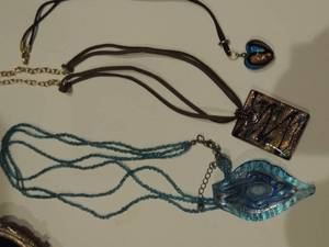 lot 185 image: 3 glass necklaces
