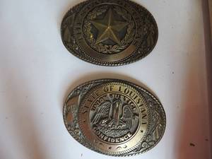 lot 76 image: Tony Lama Brass state of Texas State of Louisiana