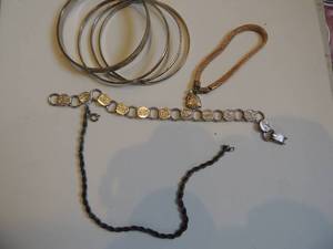 lot 239 image: 3 bracelets and 4 bangle bracelets