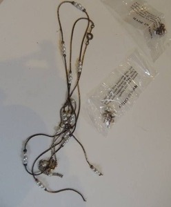 lot 214 image: gold and pearl necklace, bracelet and 2 pair of studs