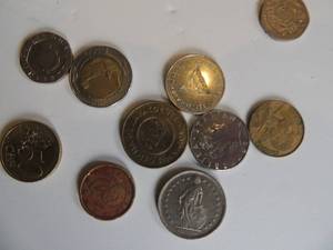 lot 231 image: foreign coins ( france, Spain, england, central America and a laundry token