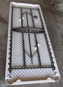 lot 157 image: Lifetime folding table 30 x 72 (one leg needs repaired)