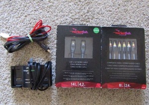 lot 161 image: Cables including CAT 6 network cable and AudioVideo cable