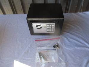 lot 18 image: NIB-Yuanshikj Electronic Deluxe Digital Security Safe With Keypad And Combo Code, 2-Keys & Mounting Bolts, 9.1 x 6.7 x 6.7