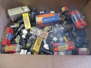 lot 68 image: Vintage Lot- Mixed Radio And TV Vacuum Tubes- Untested, About 19 x 12 x 10-H