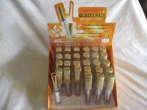 lot 99 image: 27-Klean Color-Glaze Craze-Hi Shine-Sweet Peach Scent Clear Lip Gloss, With Counter Top Sales Display  Box Note 27 x Money