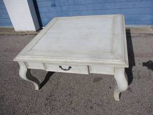 lot 116 image: Large Coffee Table With Drawer, About 44 x 44 x 21-H