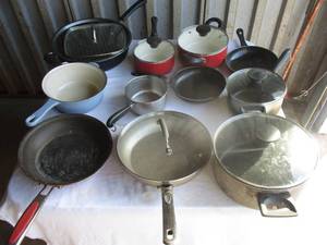 lot 135 image: LOT-Of Mixed Types And Sizes- Pots And Pans