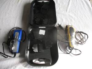 lot 173 image: LOT- Portable Hair Cut Kit, Including 2- Electric Clips And Lots Of Attachments In Plastic Travel Case