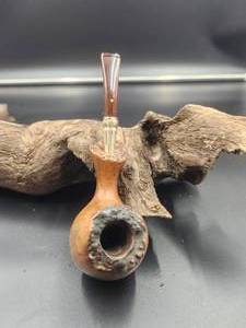 lot 9 image: Vintage Estate tobacco smoking pipe - .925 sterling on stem - (Box 2)
