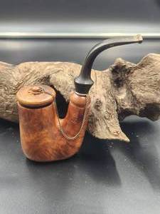 lot 44 image: Vintage Estate tobacco smoking pipe - Brebbia Italia Sabbiata Capp - with pouch and box - (Box 2)
