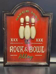 lot 47 image: Rock & Bowl Alley sign -