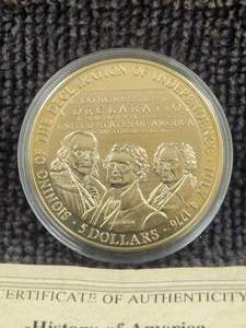 lot 69 image: 2000 History of America Independence - $5 coin Liberia
