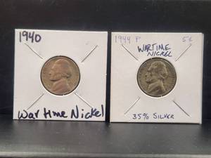 lot 149 image: 1940 and 1944 Wartime Nickels - silver