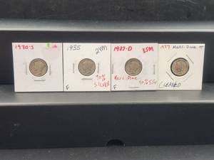 lot 177 image: Selection of Mercury Dimes - 1930S, 35, 37D, 1937 - Silver