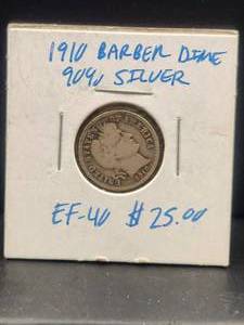 lot 189 image: 1910 Barber Silver  dime