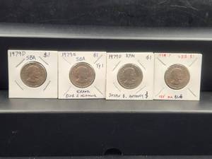 lot 207 image: Selection of 1979 Susan B. Anthony Dollars, errors