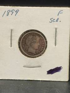 lot 126 image: 1899 Barber Silver dime