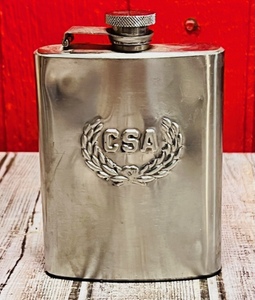 lot 13 image: CSA 6oz. Civil War Style Hip Flask