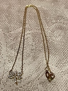 lot 33 image: Gold Toned .925 Sterling Silver Chain W Dragonfly Pendant With Clear Stones
