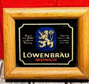 lot 56 image: Small Lowenbrau Glass Advertising Sign