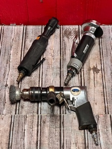 lot 62 image: Lot of Three Air Tools - Kluth Die Grinder, Starting Line 38 Ratchet, &amp Eastwood Drill