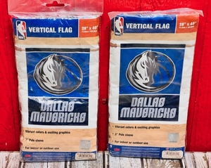 lot 100 image: Two 28 x 40 Dallas Mavericks Vertical Flags