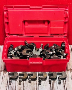 lot 101 image: Tool Box with Approximately 40 Anvil International Beam Clamps
