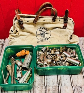 lot 103 image: 11 lbs. Misc. Sockets wOther Related Tools &amp Klein Tools Toolbag