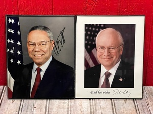 lot 108 image: Colon Powell &amp Dick Cheney Autographed Framed Photos