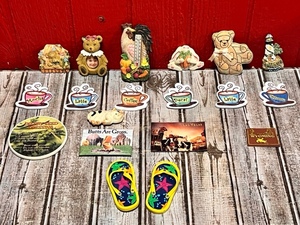 lot 213 image: Lot of Eighteen Refrigerator Magnets - Including Rooster Thermometer