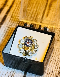 lot 242 image: BPOE Elks Fraternal Clear RhinestoneGold Tone PinTie Tack