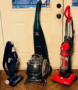 lot 247 image: Bissell Deep-CleanPortable Spot Cleaner, Oreck Cord-Free Electric Broom Quickstick, &amp Dirt Devil Power Express