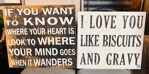 lot 268 image: Two Home Decor Slogan Signs