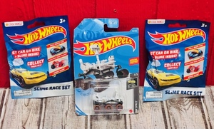 lot 270 image: One Unopened 2021 Hot Wheels HW Space 15 Mars Perseverance Rover &amp &nbspTwo Unopened Packs of Slime Race Set