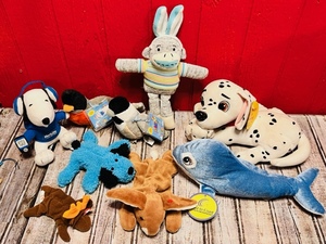 lot 281 image: Lot of Nine Plush Animals - Including Sock Monkey, Webkinz, Coast to Coast, &amp Disney