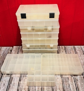 lot 282 image: Lot of 11 Plastic Storage Organizers - Including Bass Pro Shop, Plano, &amp Renegade