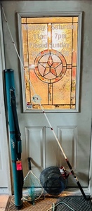 lot 294 image: Shakespeare Tiger Spinning Rod &amp Reel WThe Angler Carrying Case, Dip Net, &amp Wire Fish Basket