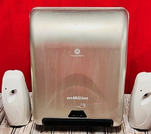 lot 303 image: Georgia Pacific enMotion Automatic Paper Towel Dispenser W Two Automatic Air Freshener Dispensers