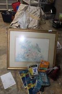 lot 144 image: Large Framed Picture, Dirt Devil hand vac. and more