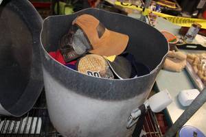 lot 48 image: Large Hat Box filled with Ball Caps as shown