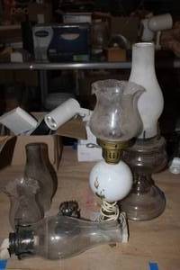 lot 72 image: Vintage Oil Lamp Items