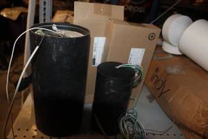 lot 132 image: Two Black Ceiling mount Light Fixtures one large one small