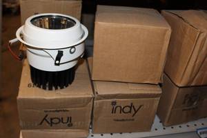 lot 123 image: Unused 4 Indy LED Ceiling Mounted Light Fixtures White in Color