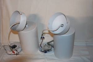 lot 139 image: TWO Large Ceiling mounted Light Fixture White in Color