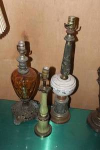 lot 214 image: 3 vintage Lamps see Photos